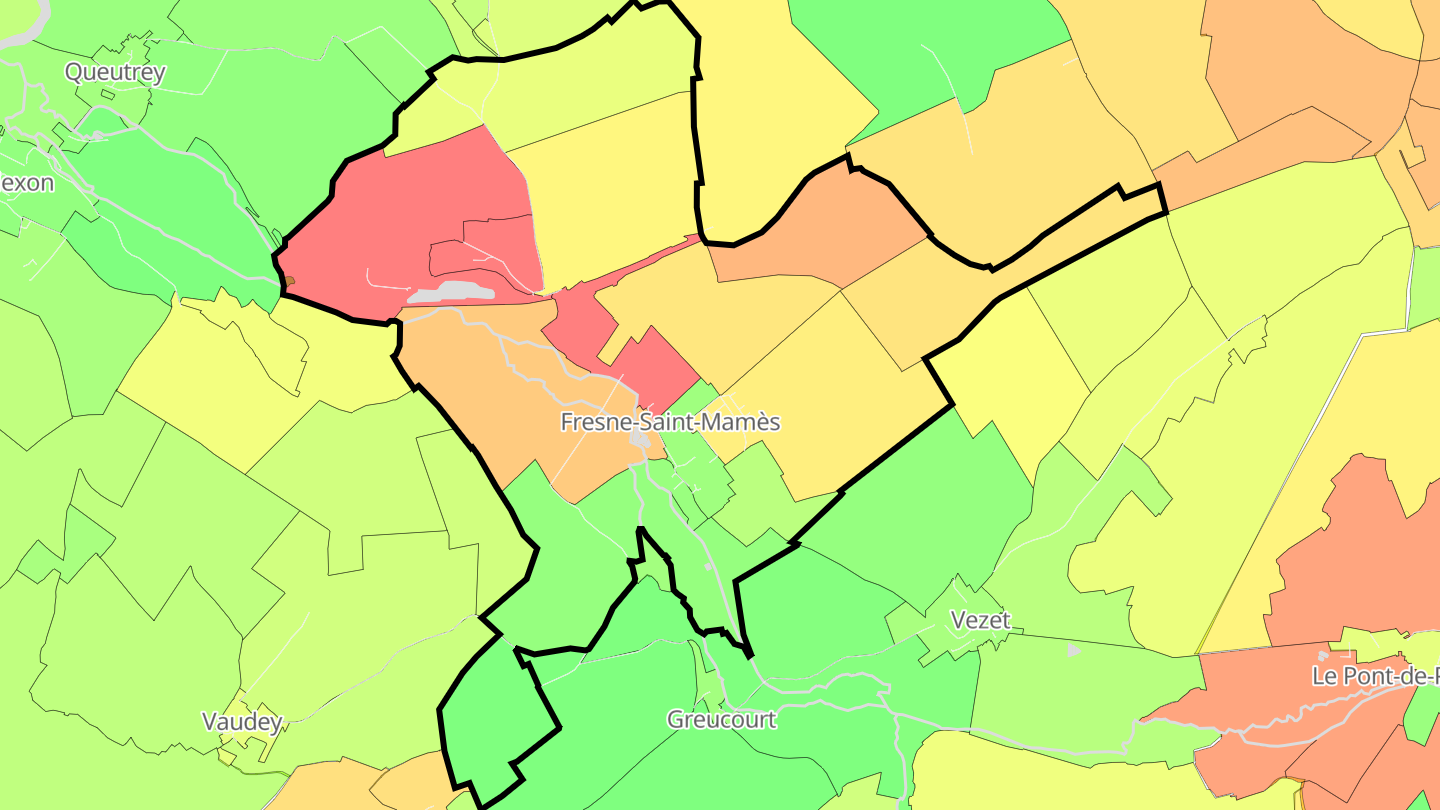 Carte des prix de l'immobilier Fresne-Saint-Mamès
