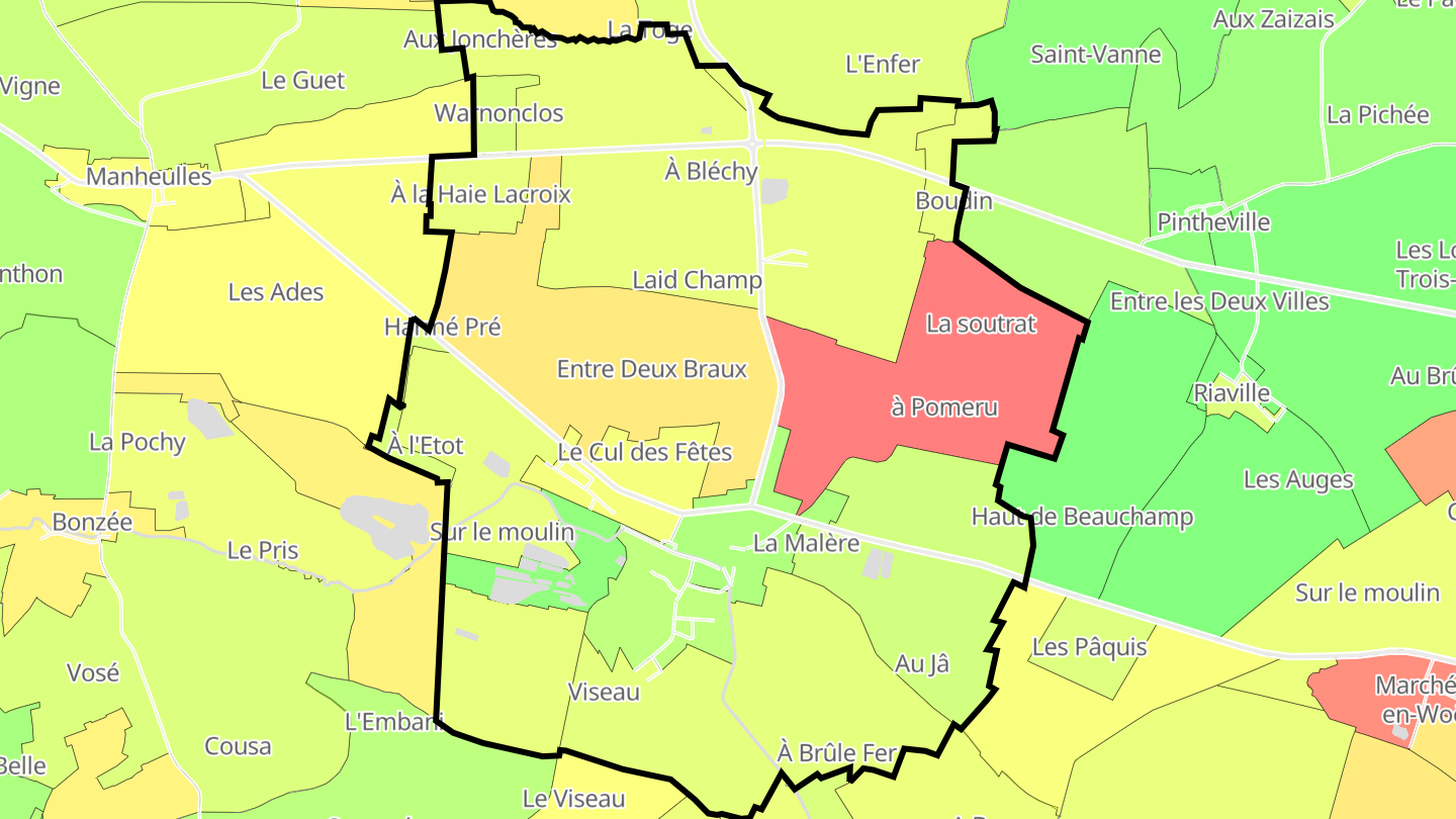 Carte des prix de l'immobilier Fresnes-en-Woëvre