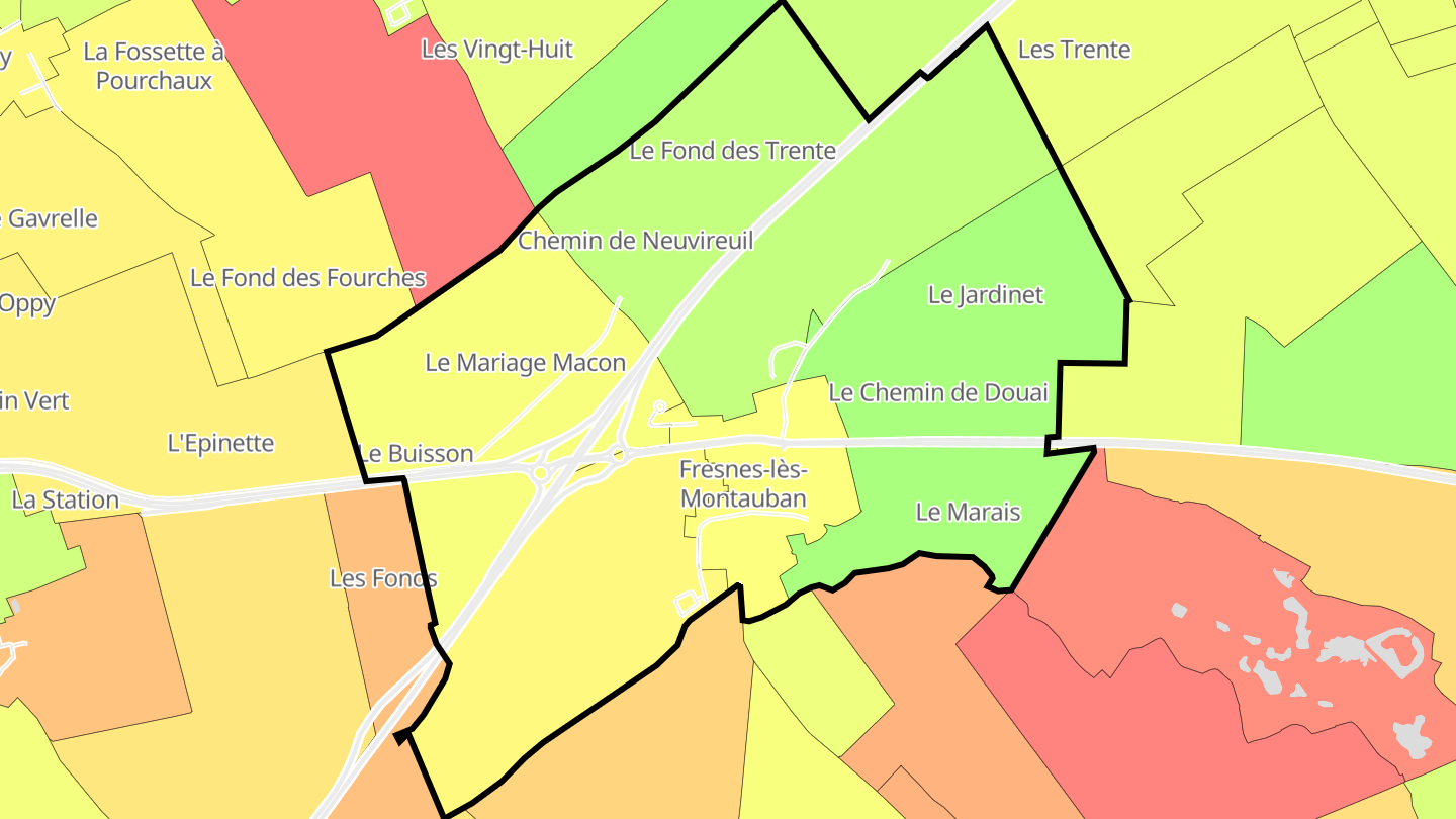 Carte des prix de l'immobilier Fresnes-lès-Montauban
