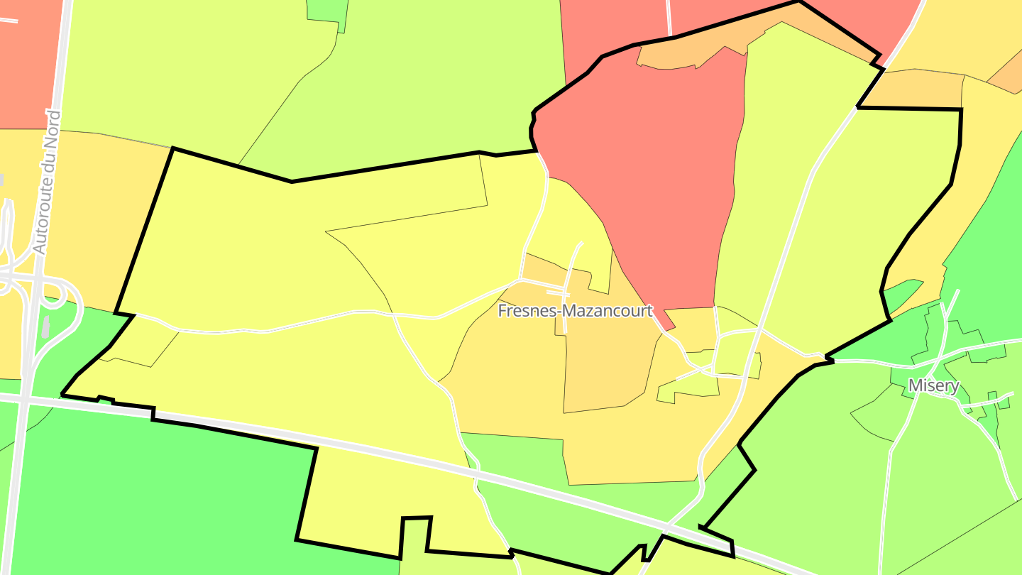 Carte des prix de l'immobilier Fresnes-Mazancourt