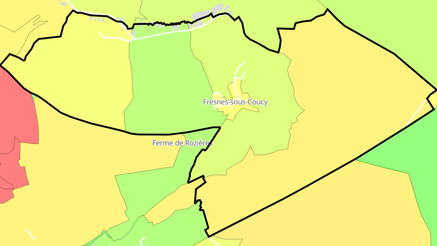 Carte des prix de l'immobilier Fresnes-sous-Coucy
