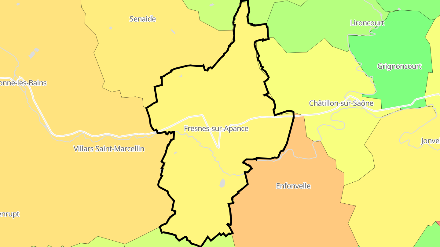 Carte des prix de l'immobilier Fresnes-sur-Apance