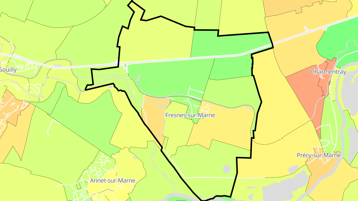 Carte des prix de l'immobilier Fresnes-sur-Marne