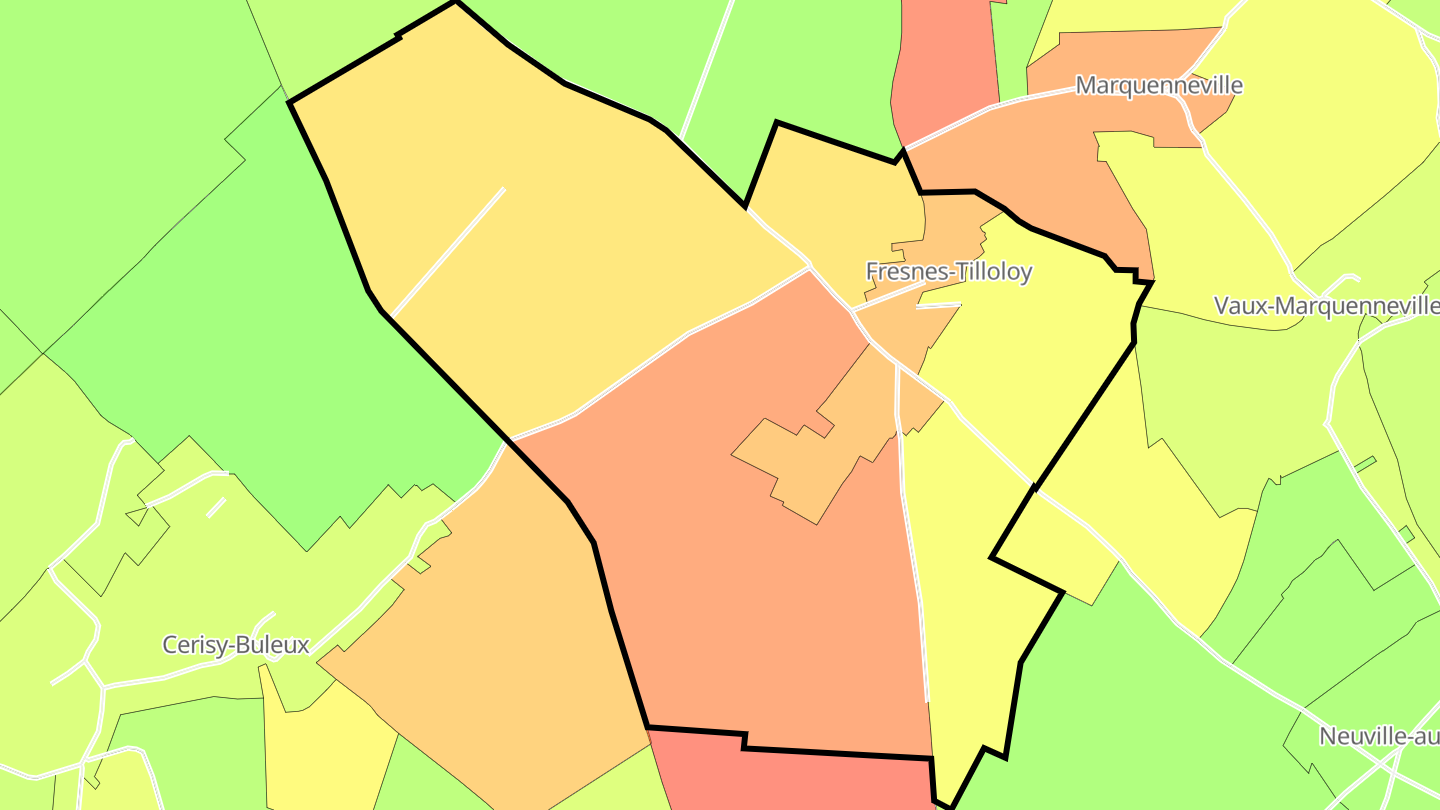 Carte des prix de l'immobilier Fresnes-Tilloloy