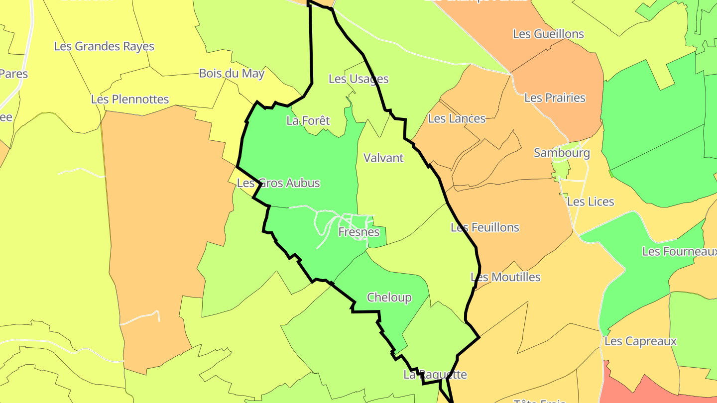 Carte des prix de l'immobilier Fresnes