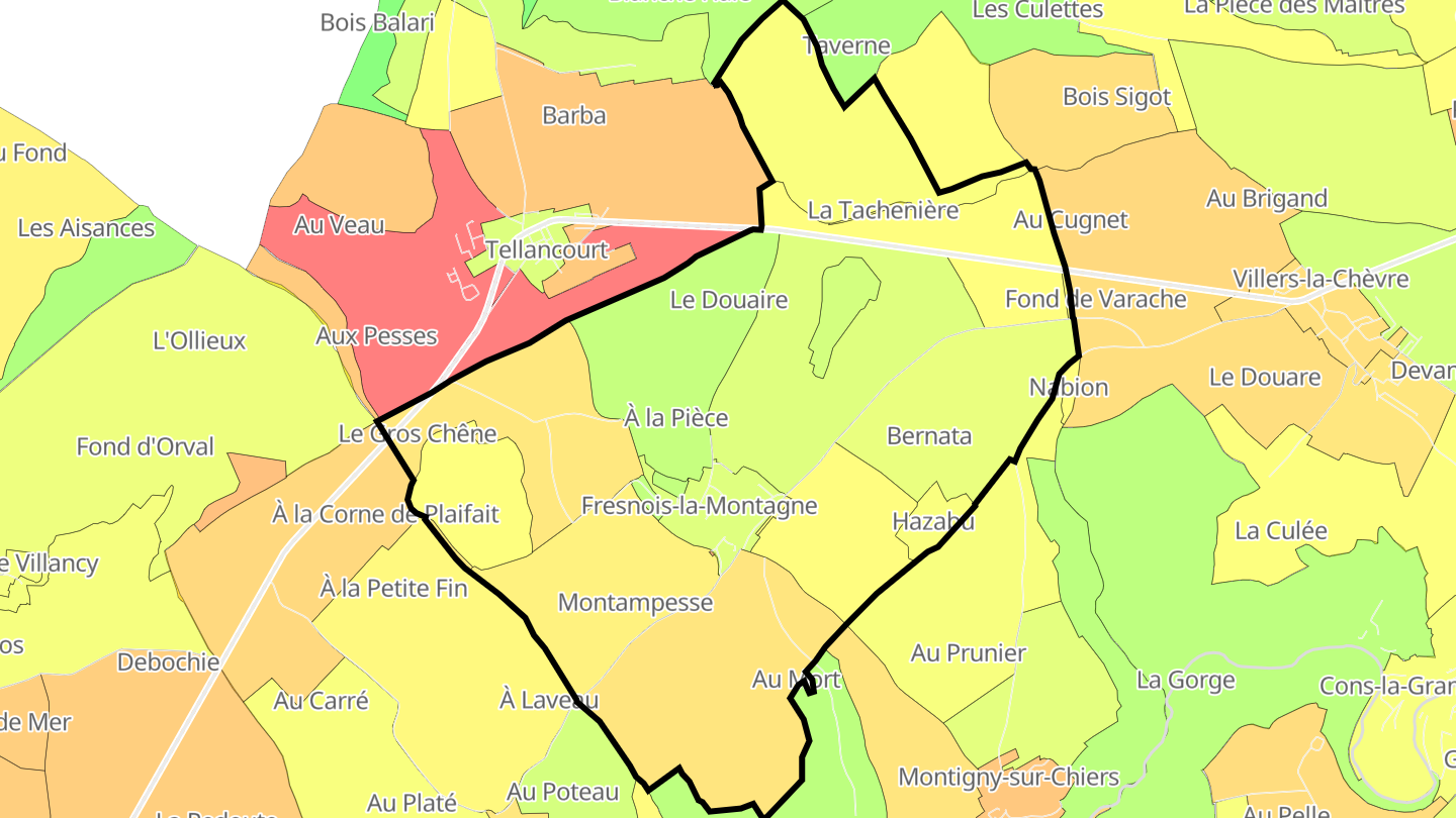 Carte des prix de l'immobilier Fresnois-la-Montagne