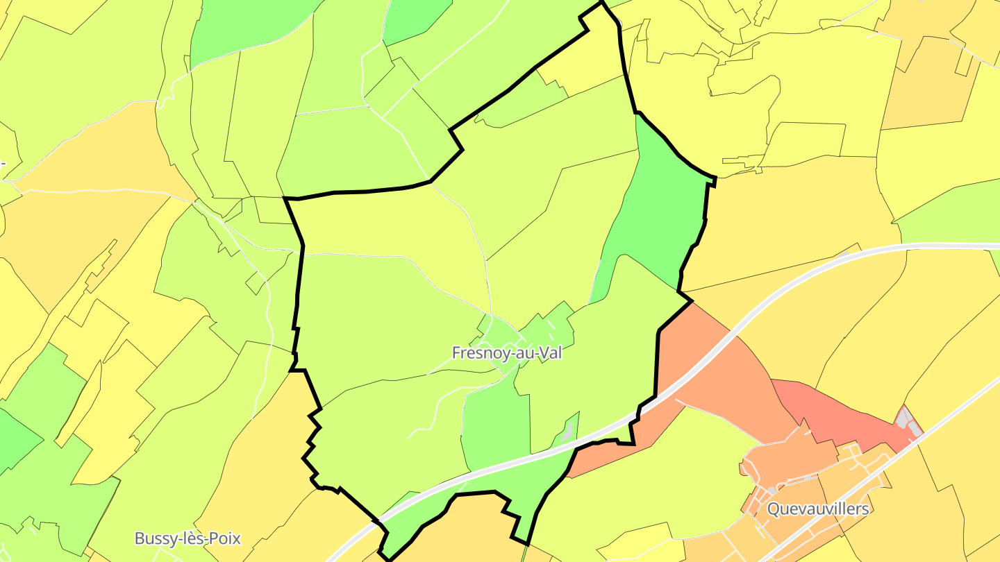 Carte des prix de l'immobilier Fresnoy-au-Val