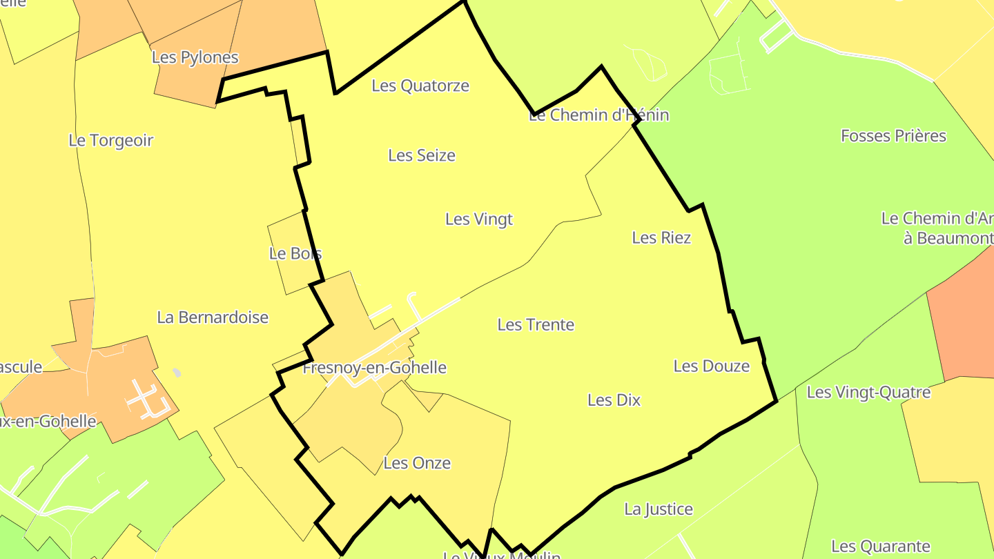 Carte des prix de l'immobilier Fresnoy-en-Gohelle