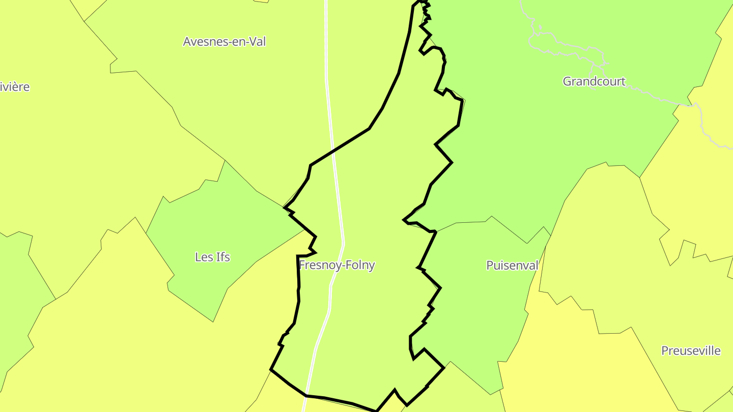 Carte des prix de l'immobilier Fresnoy-Folny