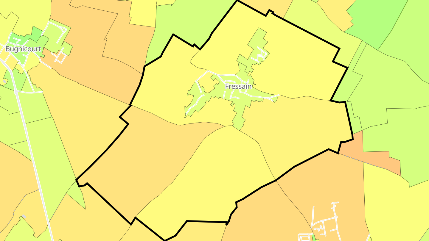 Carte des prix de l'immobilier Fressain