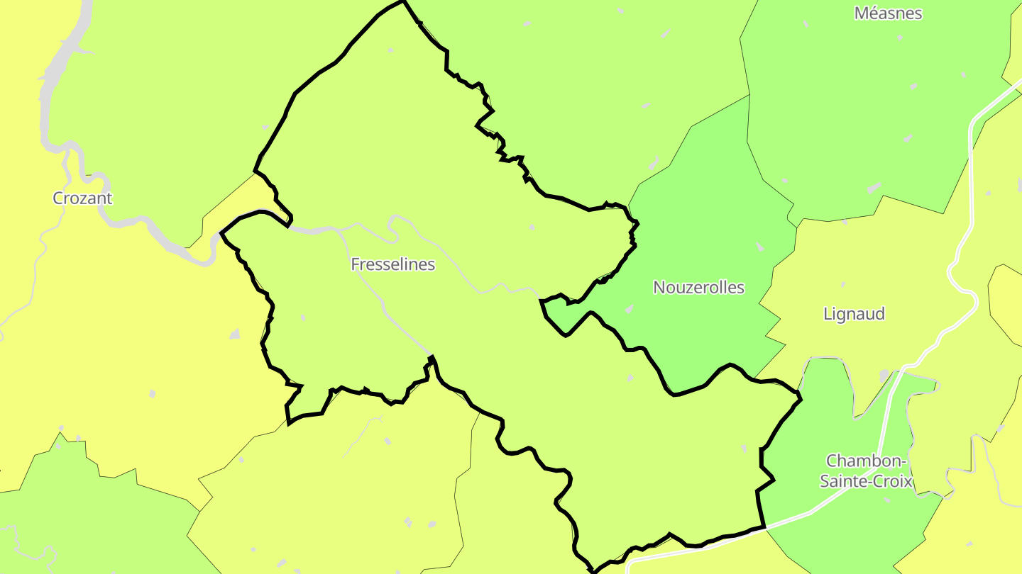 Carte des prix de l'immobilier Fresselines