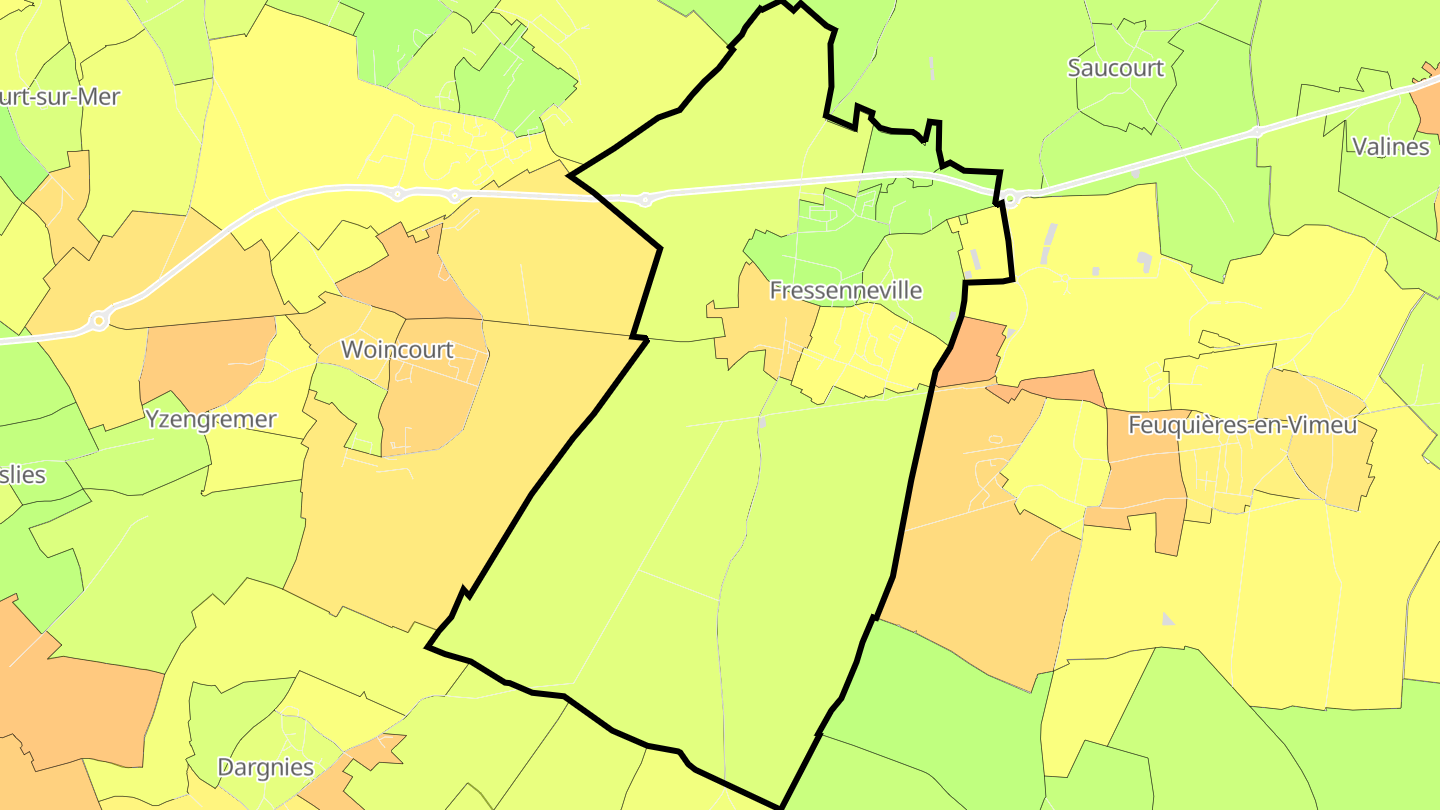 Carte des prix de l'immobilier Fressenneville