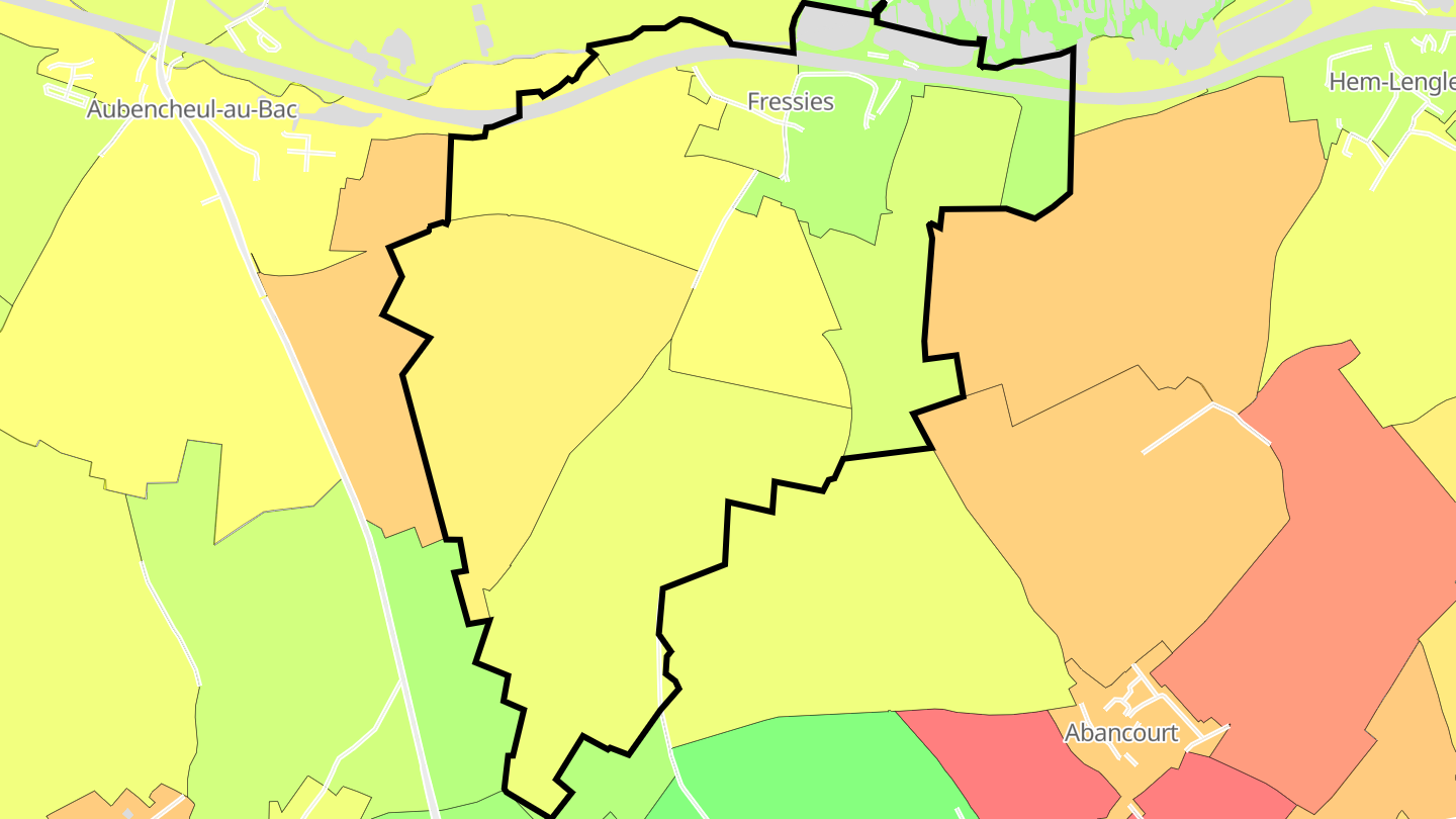 Carte des prix de l'immobilier Fressies