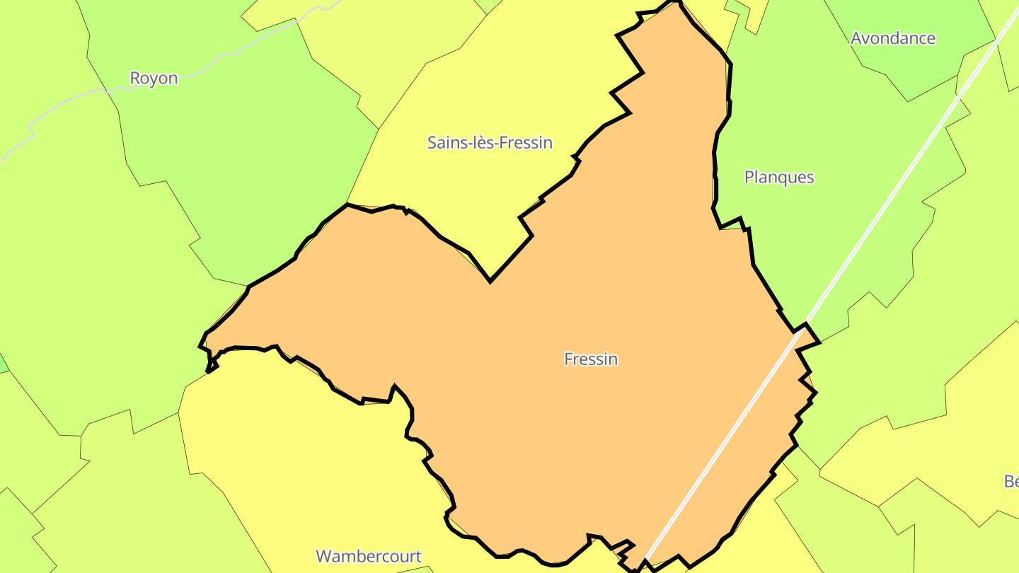Carte des prix de l'immobilier Fressin