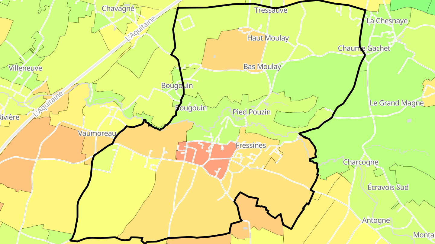 Carte des prix de l'immobilier Fressines