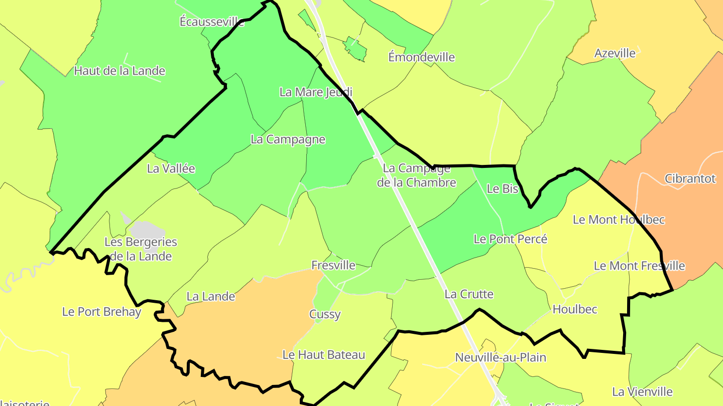 Carte des prix de l'immobilier Fresville