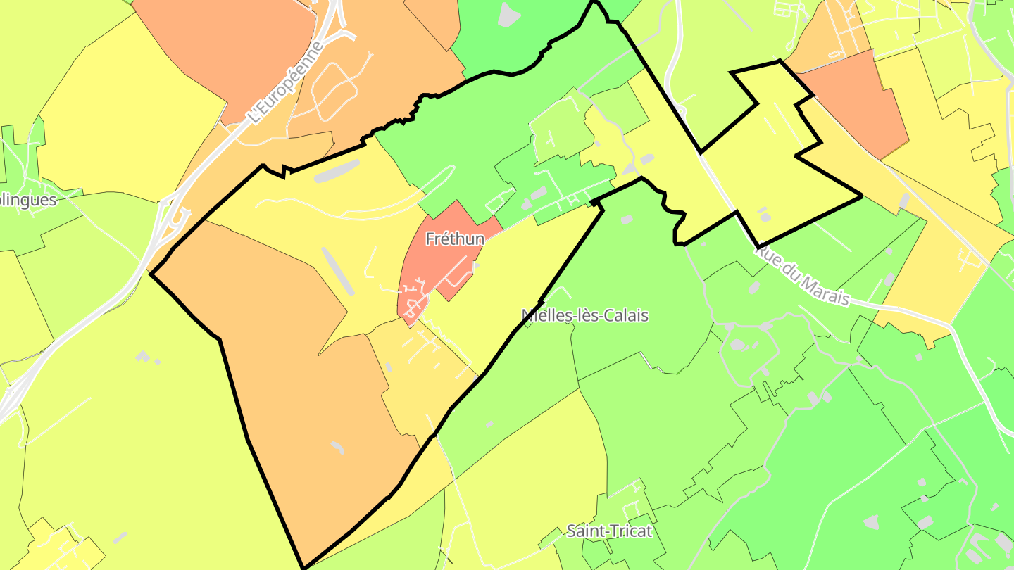 Carte des prix de l'immobilier Fréthun