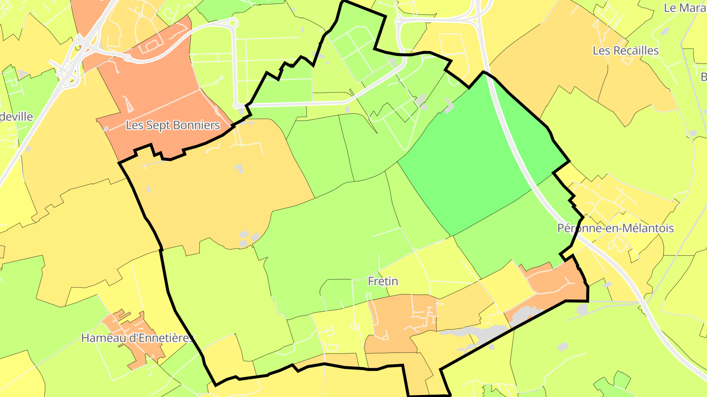 Carte des prix de l'immobilier Fretin