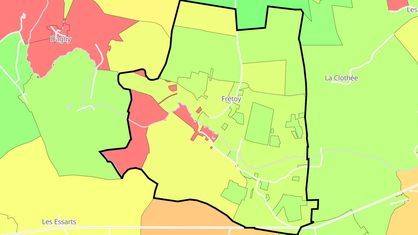 Carte des prix de l'immobilier Frétoy