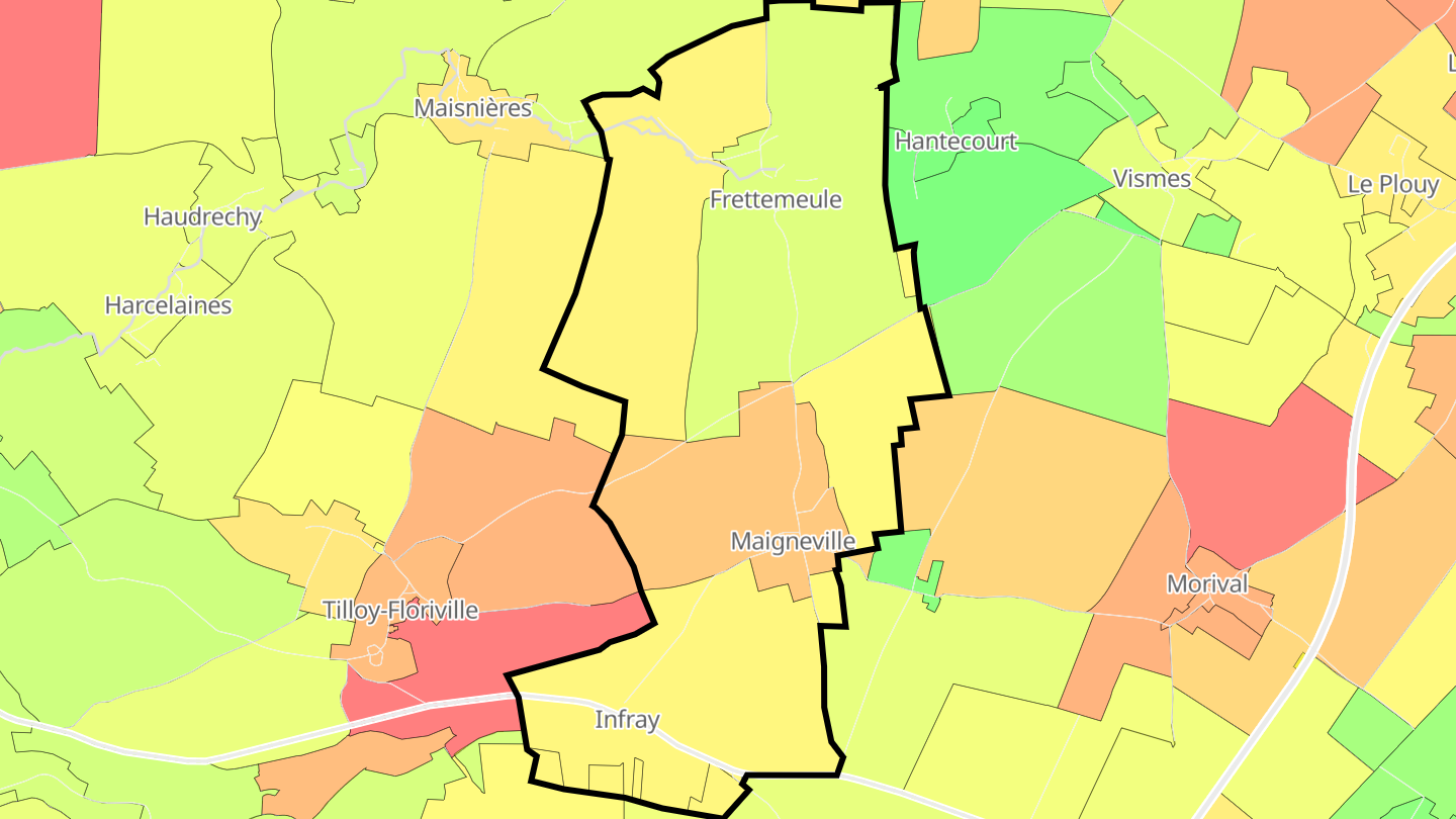 Carte des prix de l'immobilier Frettemeule