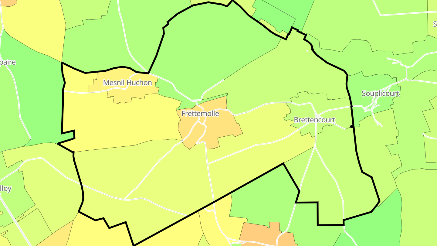 Carte des prix de l'immobilier Frettemolle