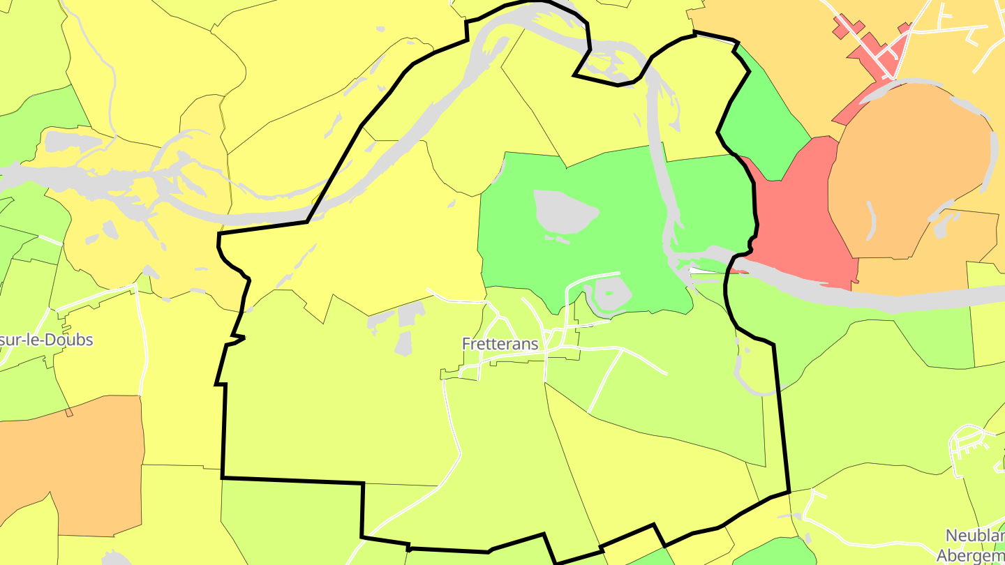 Carte des prix de l'immobilier Fretterans
