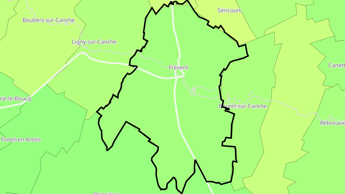 Carte des prix de l'immobilier Frévent