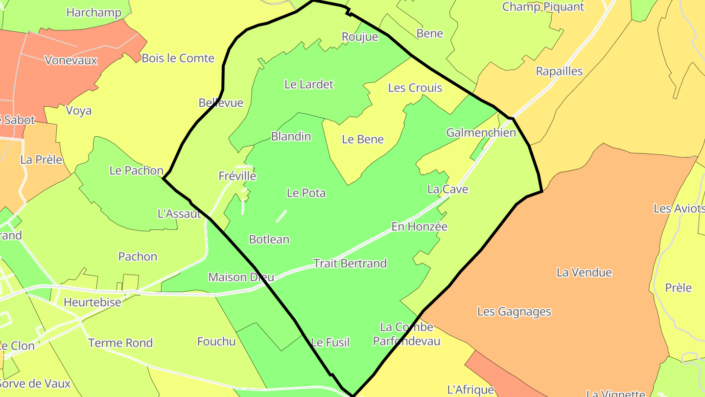Carte des prix de l'immobilier Fréville