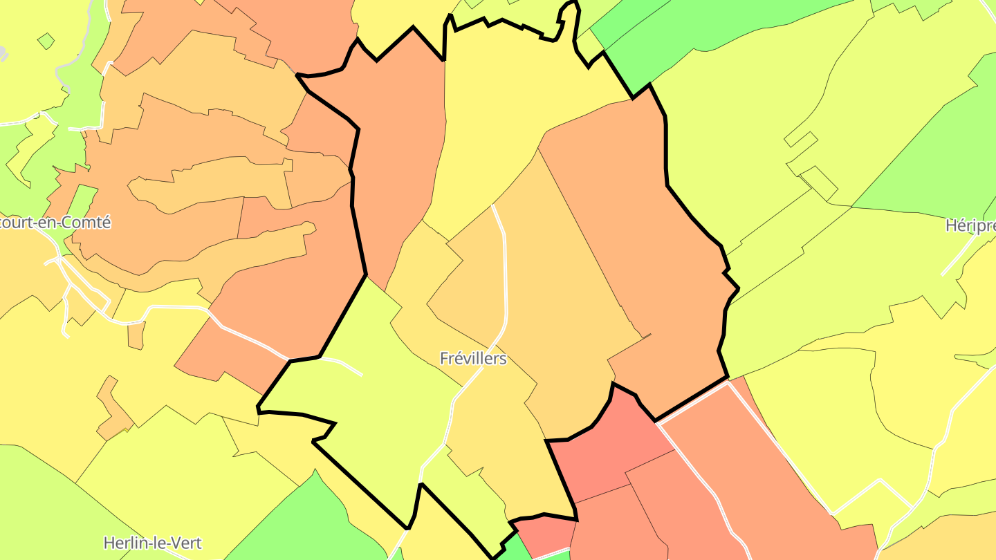 Carte des prix de l'immobilier Frévillers