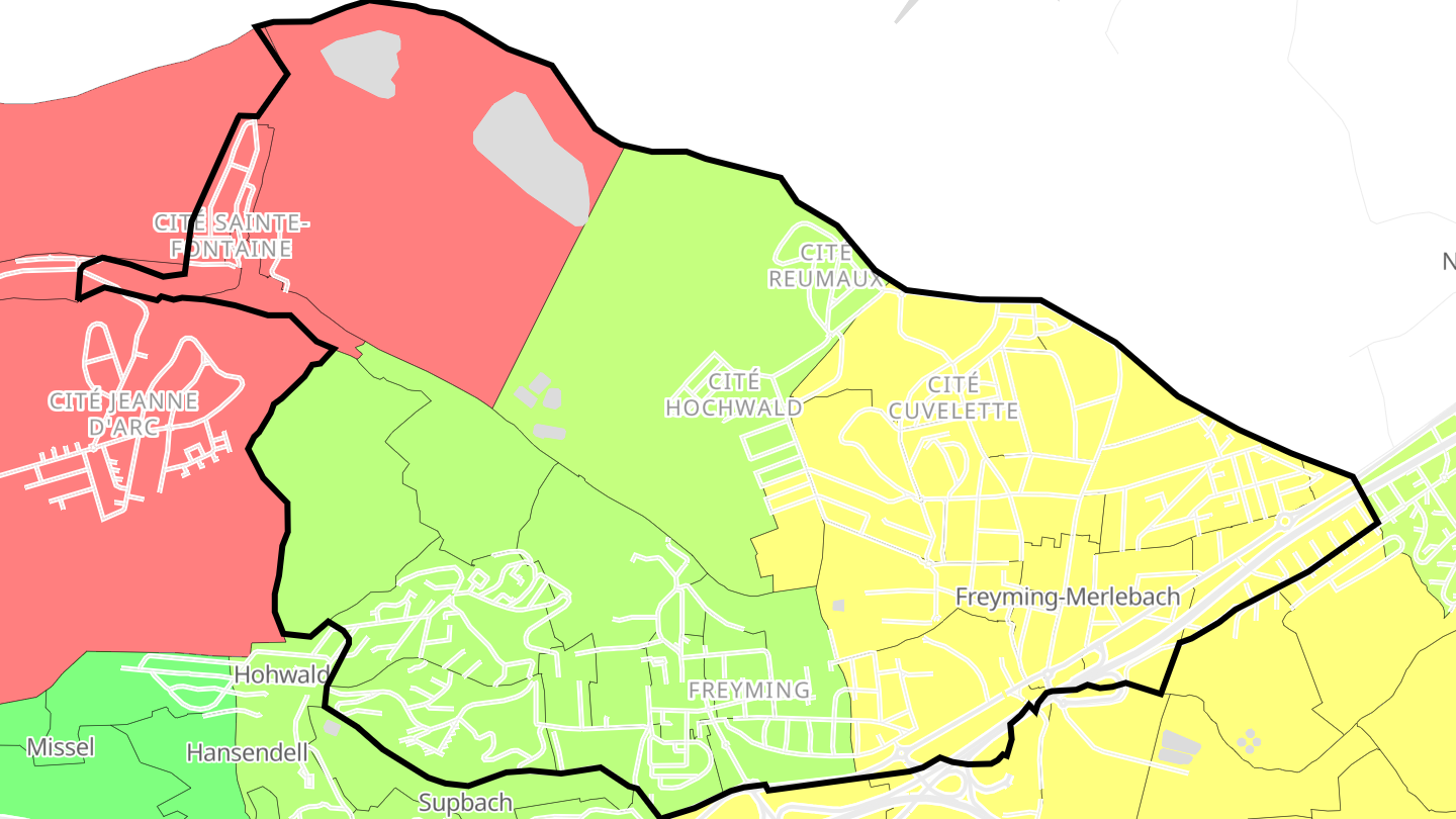 Carte des prix de l'immobilier Freyming-Merlebach