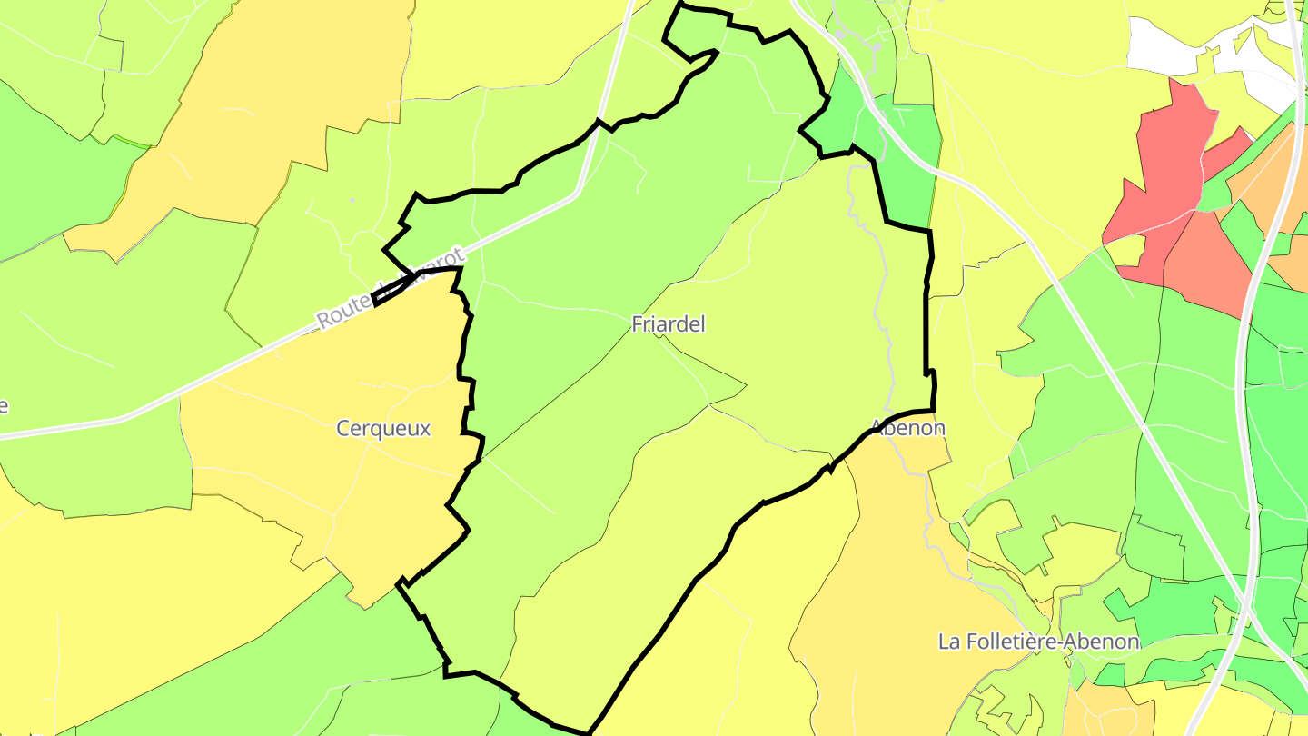 Carte des prix de l'immobilier Friardel