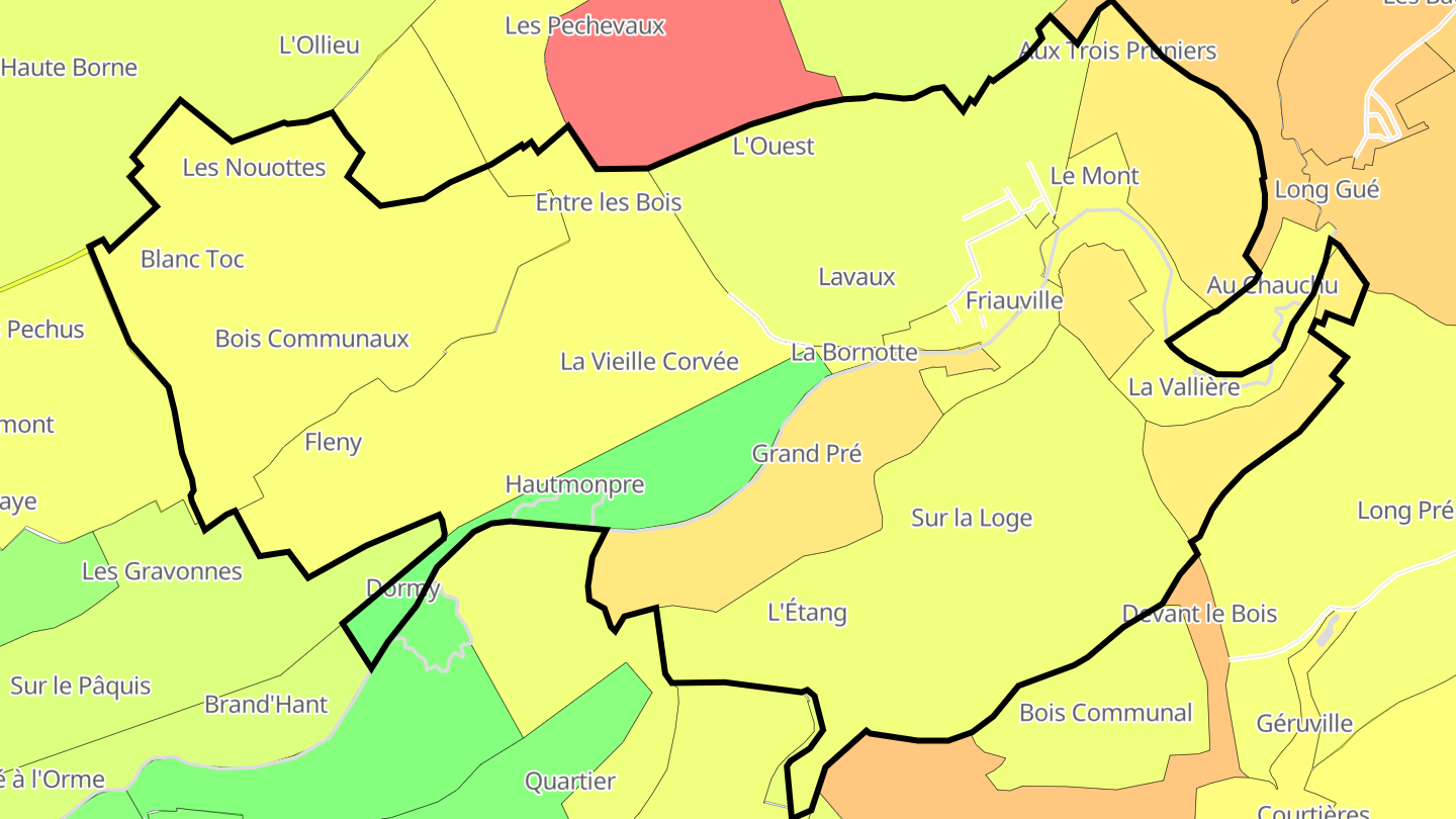 Carte des prix de l'immobilier Friauville