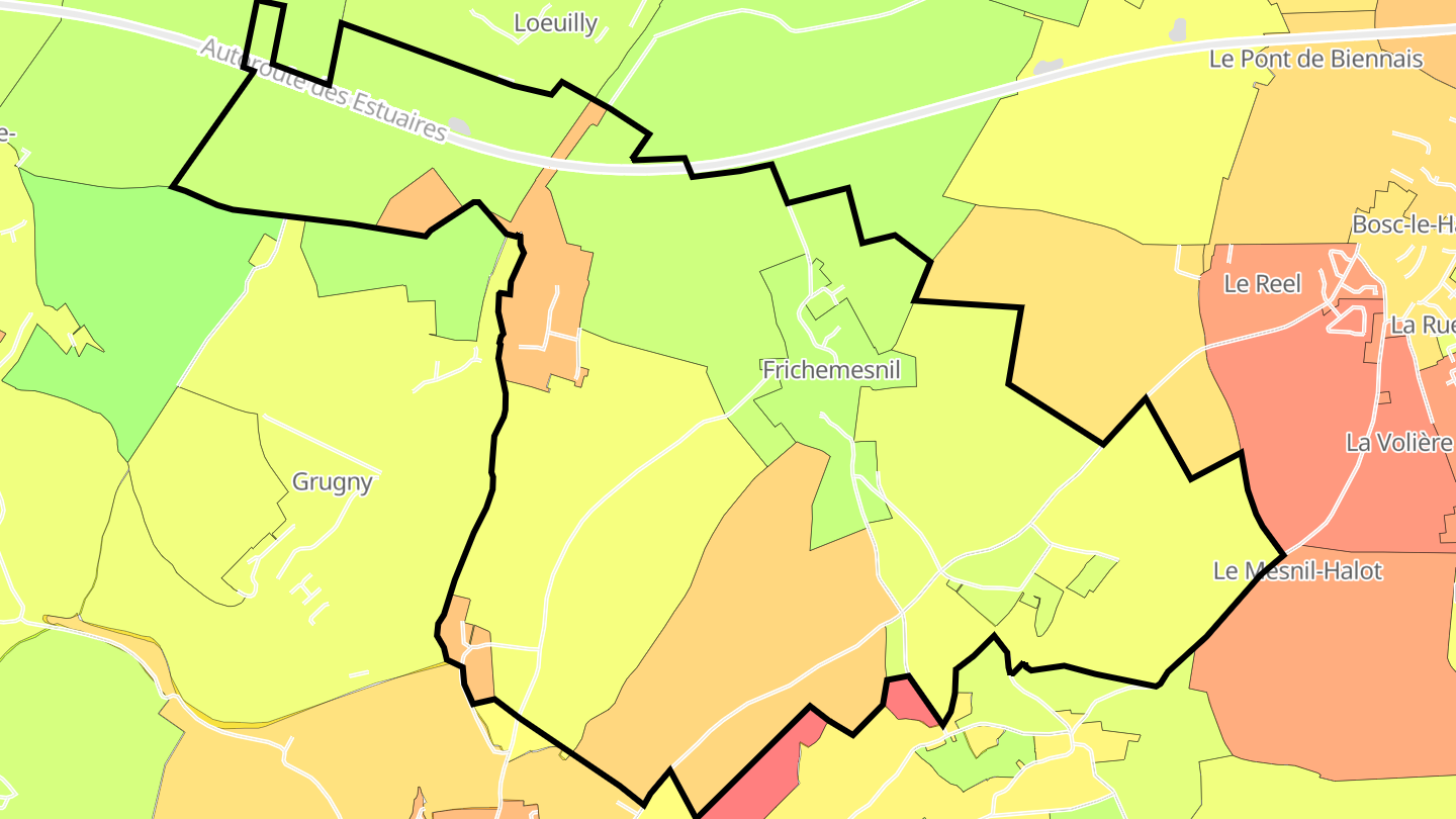 Carte des prix de l'immobilier Frichemesnil