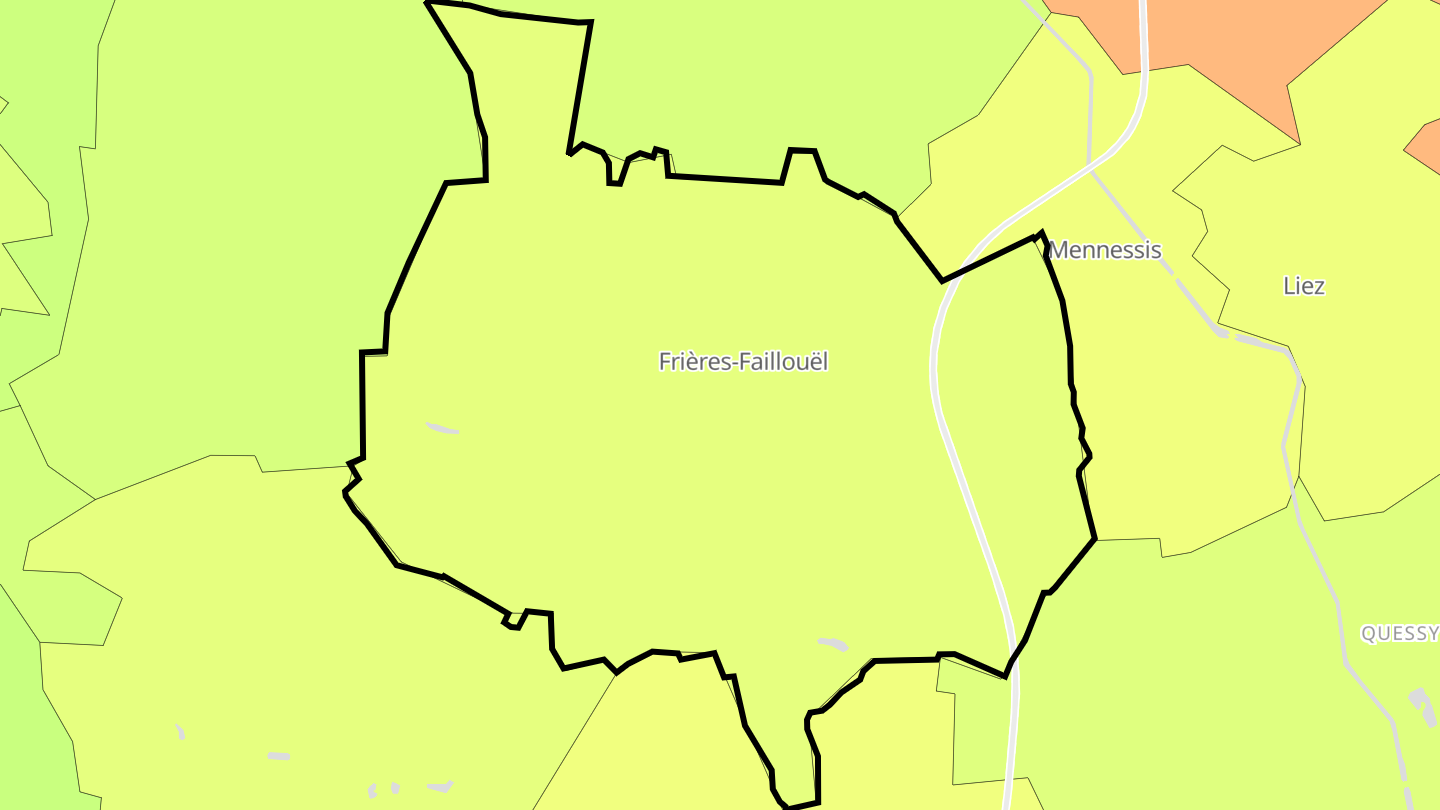 Carte des prix de l'immobilier Frières-Faillouël
