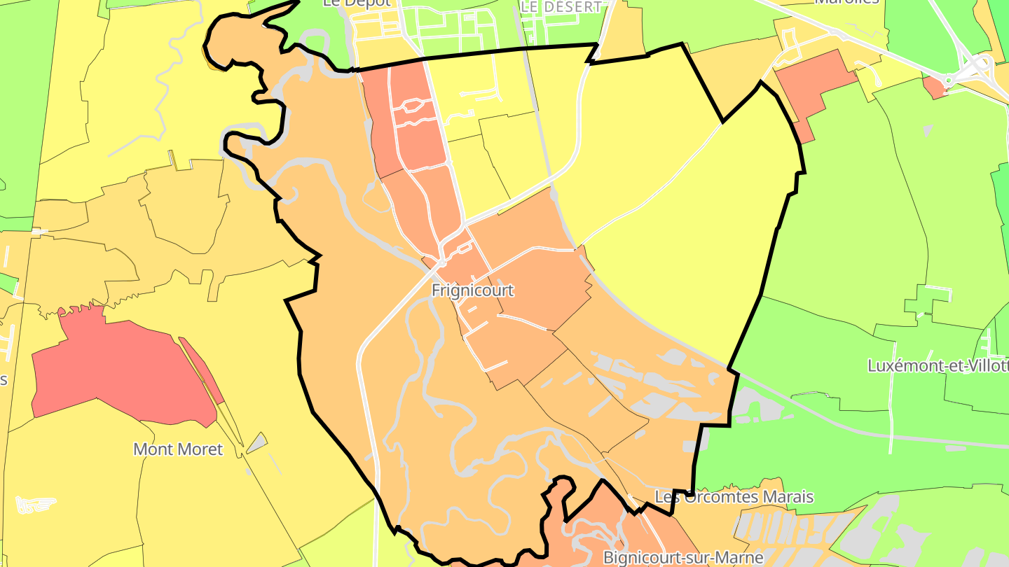 Carte des prix de l'immobilier Frignicourt