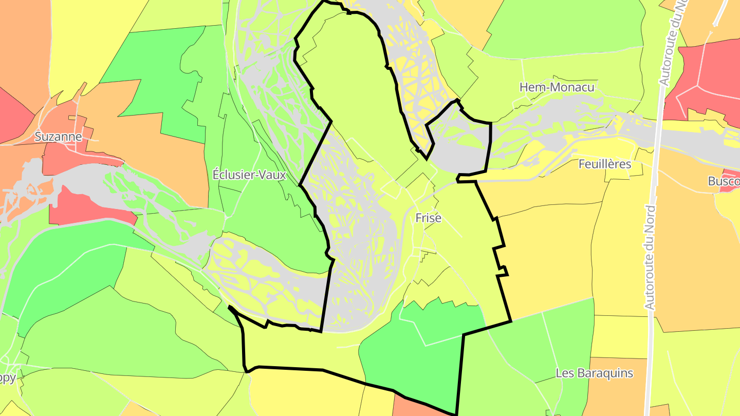 Carte des prix de l'immobilier Frise