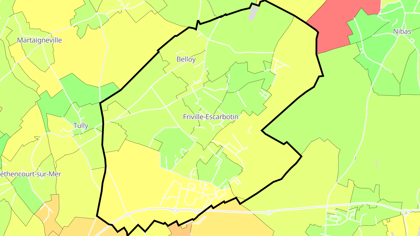Carte des prix de l'immobilier Friville-Escarbotin