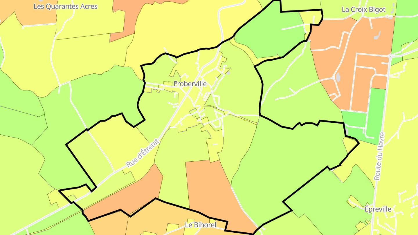 Carte des prix de l'immobilier Froberville