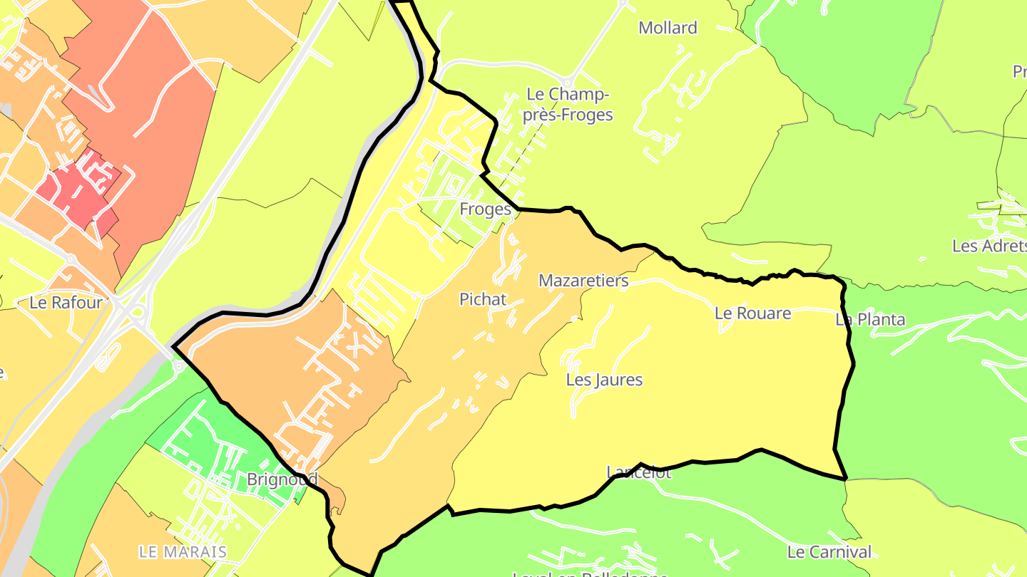 Carte des prix de l'immobilier Froges