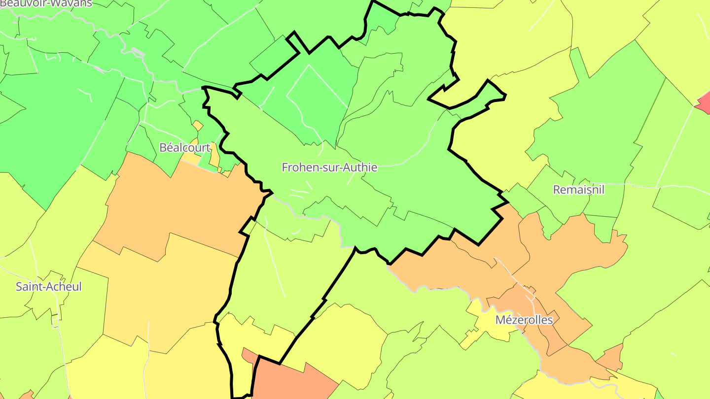 Carte des prix de l'immobilier Frohen-sur-Authie
