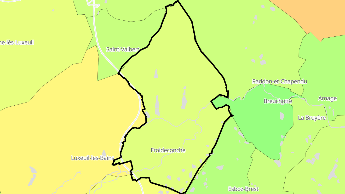 Carte des prix de l'immobilier Froideconche