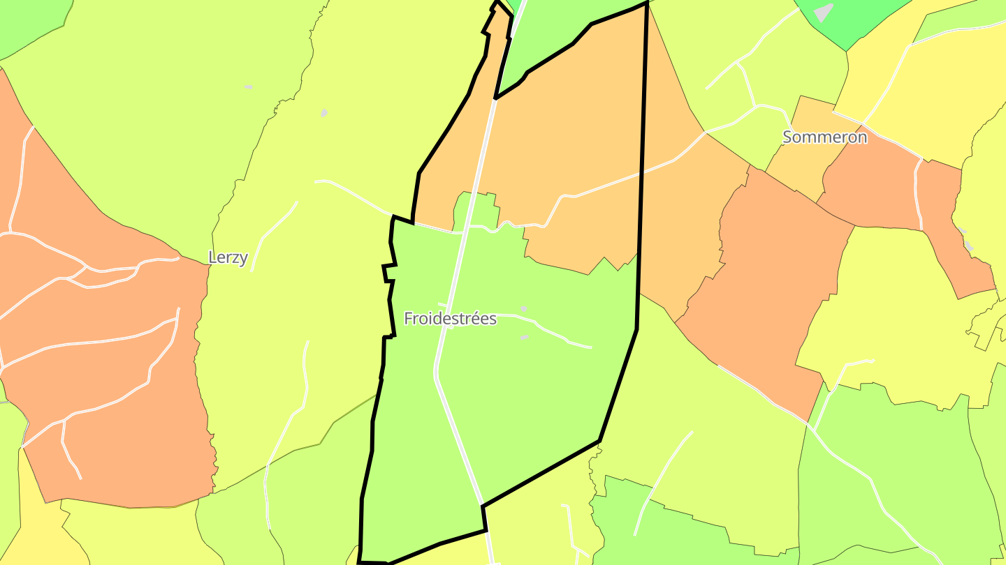 Carte des prix de l'immobilier Froidestrées