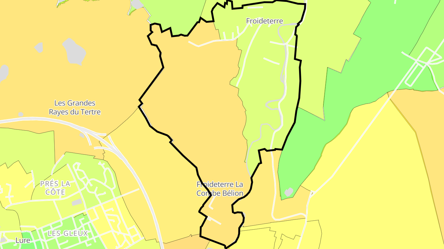Carte des prix de l'immobilier Froideterre