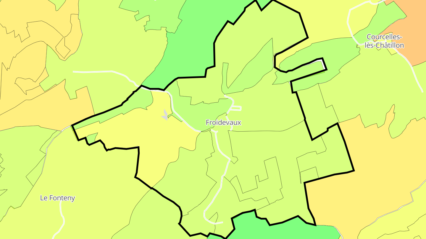 Carte des prix de l'immobilier Froidevaux