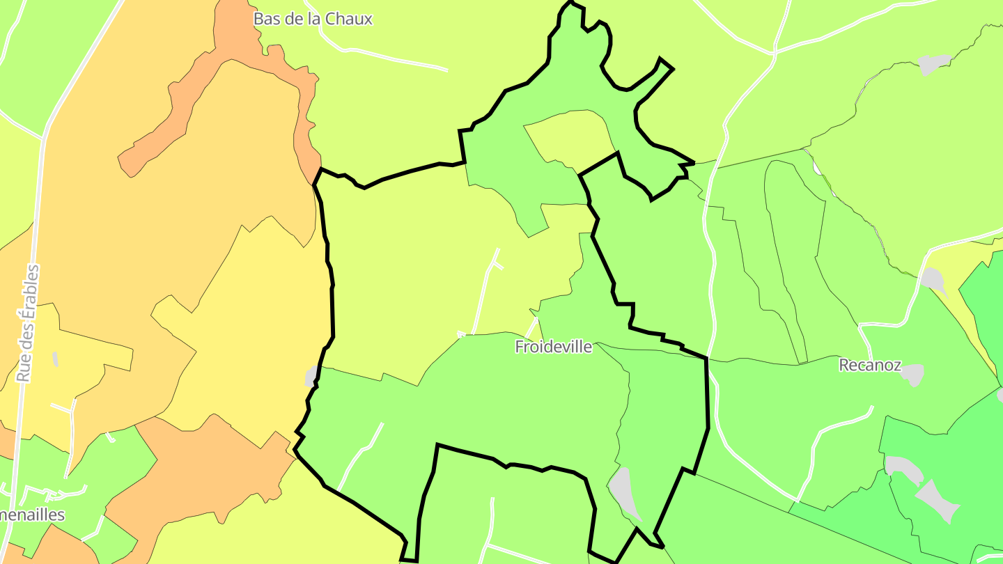 Carte des prix de l'immobilier Froideville