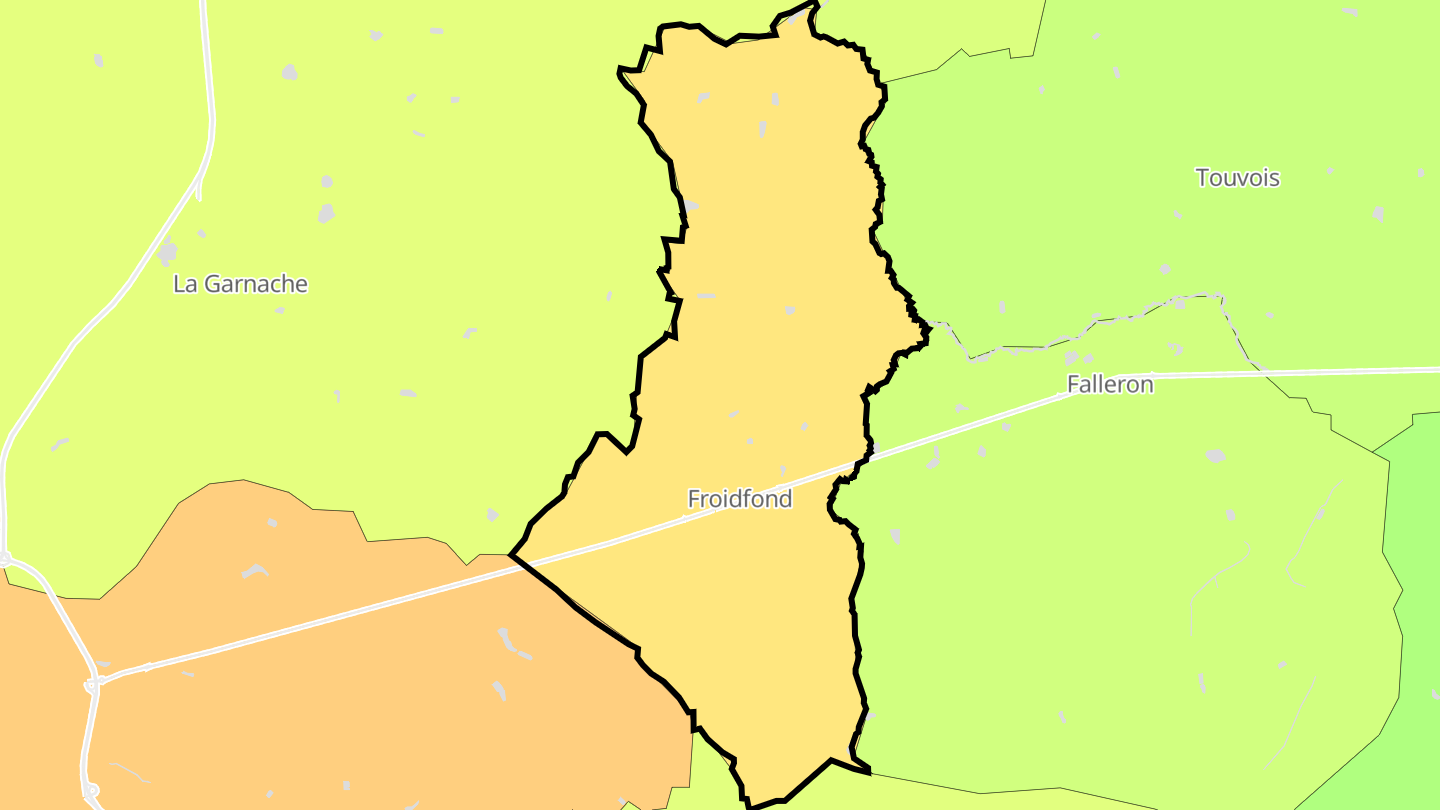 Carte des prix de l'immobilier Froidfond