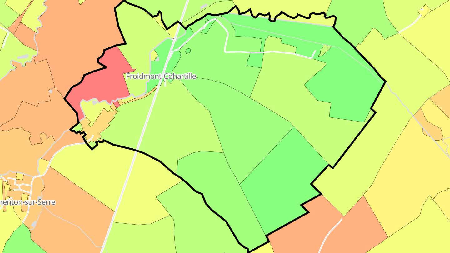 Carte des prix de l'immobilier Froidmont-Cohartille