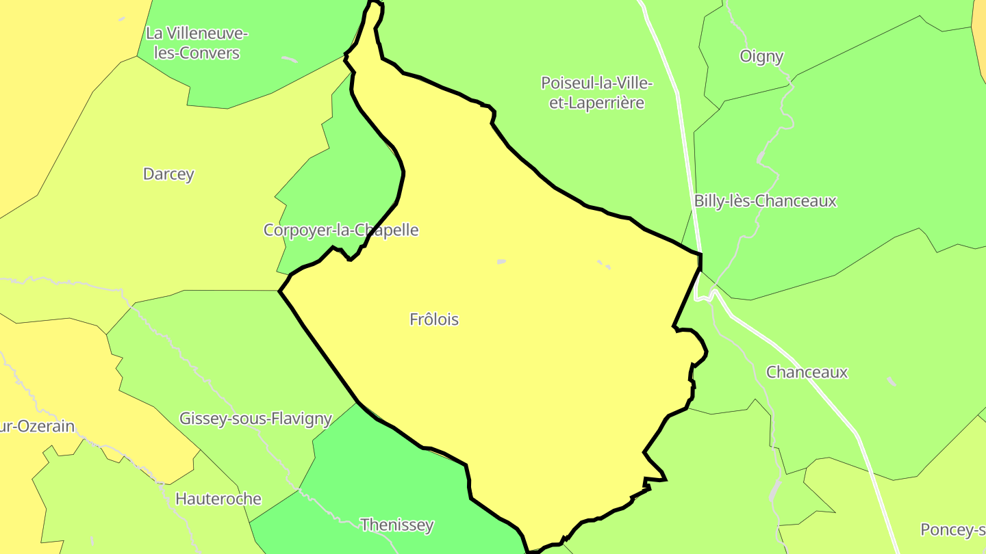 Carte des prix de l'immobilier Frôlois