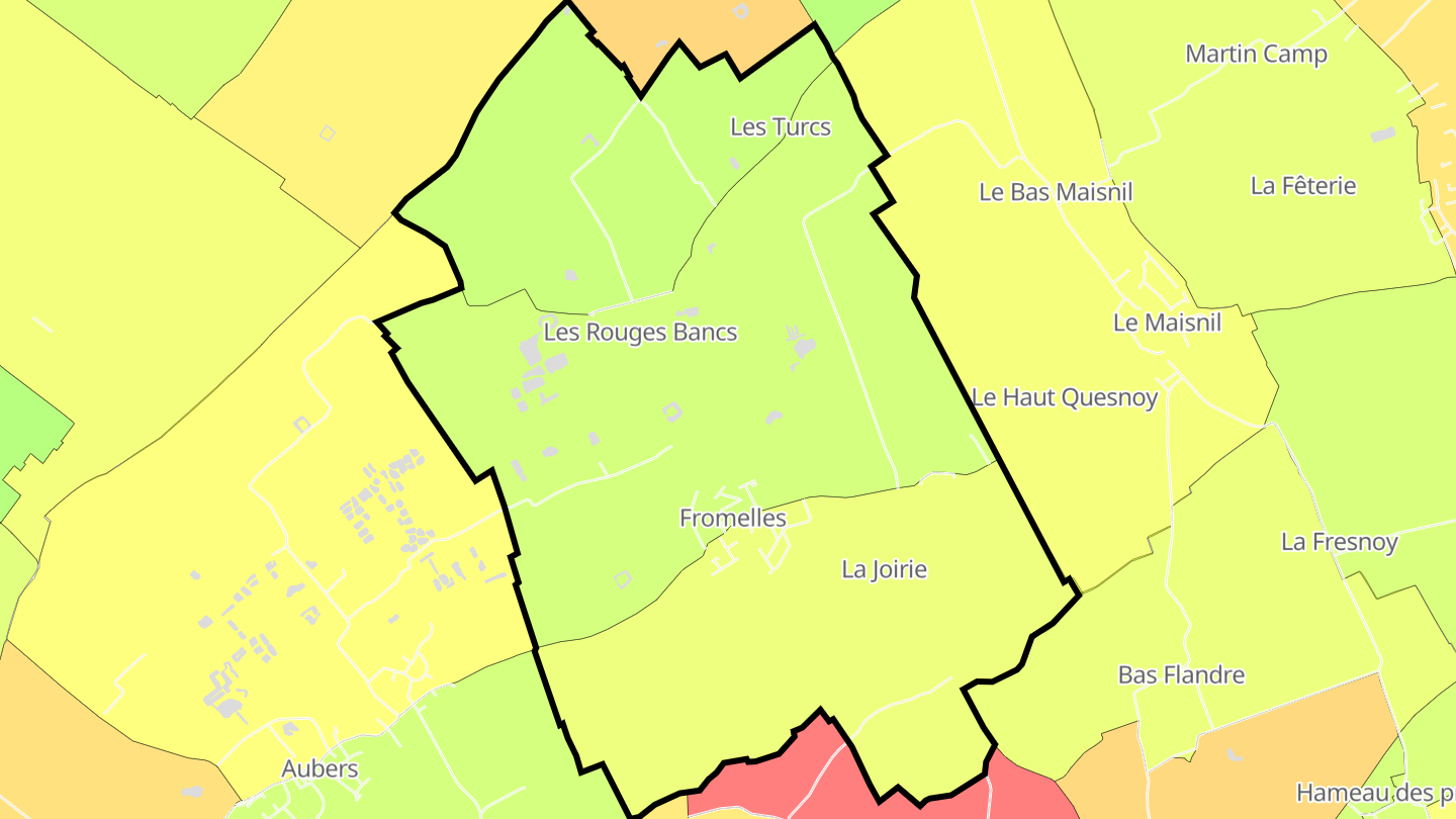Carte des prix de l'immobilier Fromelles