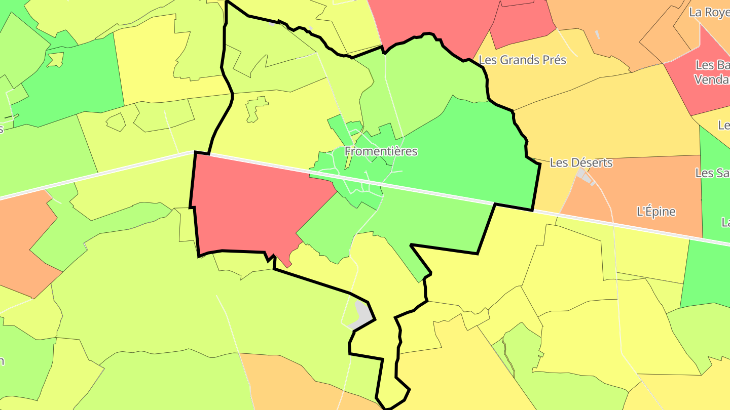 Carte des prix de l'immobilier Fromentières